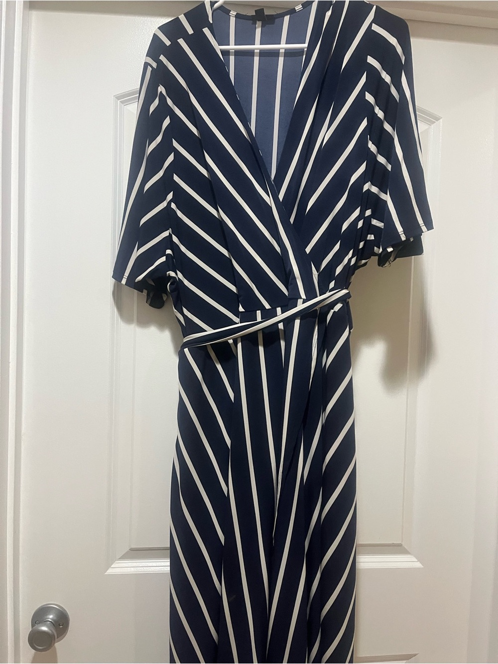 torrid Navy and White Striped Wrap Maxi Dress